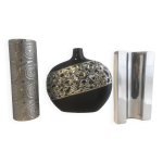 Lot de 3 grands vases italiens cramique design moderniste art contemporain