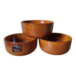 Lot de 3 petits bols ramequins vintage arcopal france verre moul marron