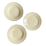 Lot de 3 plats de service plat villeroy et boch fa�ence ancienne couleur beige et dorure acc - 7260
