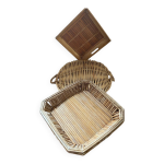 Lot de 3 plateaux osier et bambou. Lot de 3 plateaux osier et bambou.