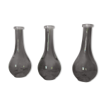 Lot de 3 soliflores en verre vert pomme