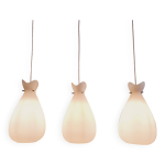 Lot de 3 suspensions scandinaves en verre satiné blanc, années 60 Lot de 3 suspensions scandinaves en verre satiné blanc, années 60
