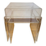 Lot de 3 tables gigogne en plexiglas