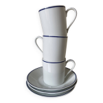 Lot de 3 tasses  caf et coupelles jammet seignolles  limoges modle royan