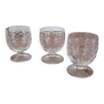 Lot de 3 verres  digestif en cristal taill