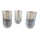 Lot de 3 verres taills - style longchamp, cristallerie d'ar
