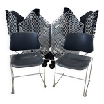 Lot de 39 chaises matrix t. tolleson pour krueger noir et chrome années 70 usa Lot de 39 chaises matrix t. tolleson pour krueger noir et chrome années 70 usa