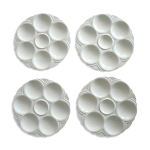 Lot 4 assiettes blanches  hors d'oeuvre faencerie sarreguemines