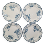 Lot de 4 assiettes plates de la fa�encerie de sarreguemines mod�le royat