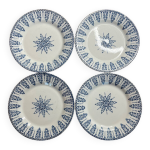 Lot de 4 assiettes plates gien annam