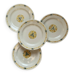 Lot de 4 assiettes plates terre de fer salins modle modern rustic jaune
