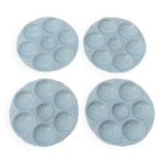 Lot de 4 assiettes sarreguemines fruits de mer art dco