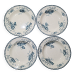 Lot de 4 assiettes � soupe de la fa�encerie de sarreguemines mod�le royat