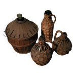 Lot de 4 bonbonnes dame jeanne ancienne