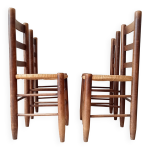 Lot de 4 chaises anciennes montagnarde dans le got charlotte perriand
