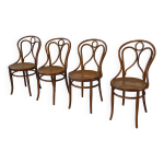 Lot de 4 chaises bistrot cannes bois courb htre jacob - josef kohn 1900's