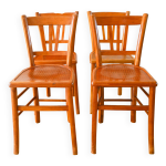 Lot de 4 chaises bistrot luterma, effet cannage, 1950