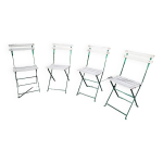 Lot de 4 chaises bistrot pliante en fer forg