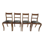 Lot de 4 chaises chic en bois avec assise tissus ferme de style louis philippe totalement relookes