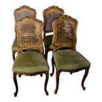 Lot de 4 chaises dorées style louis xv style chaises de musiciens Lot de 4 chaises dorées style louis xv style chaises de musiciens