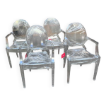 Lot de 4 chaises  ghost  - philippe starck - kartell
