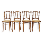 Lot de 4 chaises josef kohn en bois courb� vintage autrichien des ann�es 1930 - 1950, h�tre