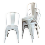 Lot de 4 chaises mtal esprit tolix
