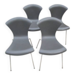 Lot de 4 chaises nihau grises par magistretti pour kartell - ann�es 2000