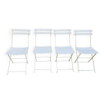 Lot de 4 chaises pliantes vintage en mtal et bois