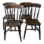 Lot de 4 chaises de salle à manger anciennes en chêne patiné, xixe siècle Lot de 4 chaises de salle à manger anciennes en chêne patiné, xixe siècle