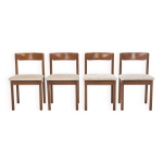 Lot de 4 chaises de salle  manger vintage en chne teint