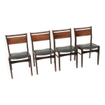 Lot de 4 chaises de salle  manger vintage en palissandre fabriques dans les annes 1960