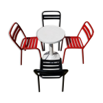 Lot 4 chaises tolix t2 & table blanche vintage Lot 4 chaises tolix t2 & table blanche vintage