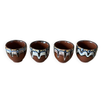 Lot de 4 coquetiers en cramique russes