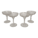Lot de 4 coupes  champagne en cristal cisel vintage