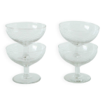 Lot de 4 coupes  champagne en cristal grav, motifs arabesques, 1950