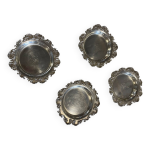 Lot de 4 dessous bouteille mtal argent