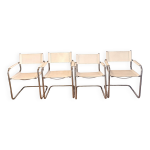 Lot de 4 fauteuils tubulaires style marcel breuer