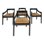 Lot de 4 fauteuils vintage carimate par vico magistretti pour cassina, italie 1960
