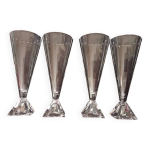 Lot de 4 fltes  champagne en cristal d'arques.