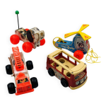 Lot de 4 jouets en bois fisher - price annes 60