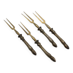 Lot de 4 pics ou fourchettes  hors - d'?uvre apritif en mtal, dor,