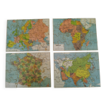 Lot de 4 puzzles anciens thèmes géographiques Lot de 4 puzzles anciens thèmes géographiques