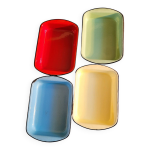 Lot de 4 raviers / plats en fonte �maill�e