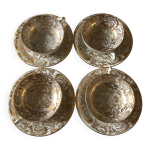 Lot de 4 tasses  chocolat en porcelaine de limoges