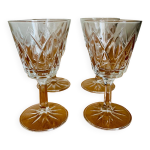 Lot de 4 verres arlequin en verre de cristal de reims 1950