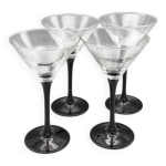 Lot de 4 verres  cocktails luminarc pied noir