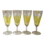 Lot de 4 verres - fltes  champagne vmc reims arlequin - dcor jaune