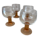 Lot de 4 verres  pied neufs luminarc / verrerie d'arques