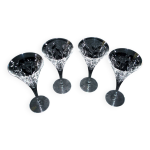 Lot de 4 verres à vin blanc anciens - roemer évasé en cristal 18. 5cm Lot de 4 verres à vin blanc anciens - roemer évasé en cristal 18. 5cm